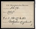 Etiketten zu Calcit (NHMW-MIN-Ab176)
